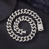 Corrente Cubana de 12mm Acessível Transfronteiriça Luxo Moda Versátil Liga de Metal Strass Mesmo Estilo para Homens e Mulheres Colar Cubano Fábrica de Origem