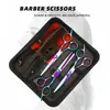 Amazon Best-Seller Transfronterizo Profesional Set de Tijeras para Peluquería, Dientes Planos de Acero Inoxidable 4Cr Colorido, Peluquería Casera para Adultos