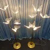 Novos Adereços de Casamento: Borboletas de Ferro e Pássaros Voadores para Guiar o Caminho, Decoração de Palco T para Salão da Cerimônia de Casamento e Arranjo de Luzes de Chão Iluminadas