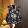 Chaleco jacquard de nuevo estilo chino, con garantía de calidad, reductor de edad, para madres, con bordado elaborado, nuevo chaleco sin mangas vintage para mujeres