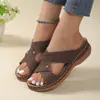 Nuevas Sandalias para Mujer 2026, Populares de Comercio Exterior con Tacón de Cuña Talla Grande Pantuflas, Zapatos Transfronterizos para Mamá, Estilo Romano, Cómodas