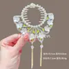 Novo Estilo Chinês Novo Clipe de Cabelo Bola de Flores Feminino Asas Borla Fivela de Rabo de Cavalo Parte de Trás da Cabeça Adorno de Cabelo