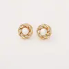 Pendientes de Zirconia Micro-Pavimentados de Lujo Ligero, Pendientes de Perlas de Agua Dulce Natural de Gama Alta, Pendientes de Moda con Diseño de Nicho para Mujer