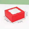 Caixa de Biscoito com Janela de Cartão Branco 6*6*3 polegadas Caixa de Embalagem para Bolo Sobremesa Ocidental Donut Assado