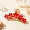 Pinza de garra de cristal floral estilo coreano, pasador de aleación electrochapado, accesorio versátil y elegante para niñas, accesorio sofisticado y exquisito para la parte trasera de la cabeza