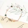 Pulsera de Trébol de Cuatro Hojas de Venta Caliente Transfronteriza para Mujer, Elegante y Versátil, de Doble Cara, con Cinco Flores, Madreperla, Acero de Titanio Antidesvanecimiento, Joyería