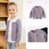 Suéter retorcido Kuwa Mi para niños, color liso, cuello redondo, cárdigan, primavera y otoño, estilo coreano, versátil, chaqueta suéter de punto básica
