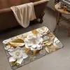 Alfombra de Baño Floral 3D de Lujo Ligero con Toque de Alta Gama, Felpudo Decorativo para el Hogar Antideslizante, Alfombrilla Absorbente para Pies de Baño