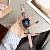 Adequado para Iwatchs10 Pulseira Apple Watch Apple Watchs9 Pulseira de Couro Liso com Diamantes de Metal