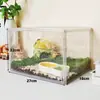 Tanque de Acrílico para Répteis Terrário Transparente para Répteis Lagarto-de-Crista Habitat para Pets Caixa de Observação