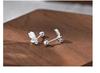 Arete de Mariposa de Plata Vintage S999 para Mujer Nuevo Diseño Nicho de Moda Nacional Arete Pequeño Lindo de Tornillo