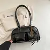 Bolso de Axila de Moda Coreana de Nicho de Alto Valor para Mujer Otoño 2025 Nuevo Bolso Boston Bowling de un Solo Hombro