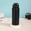 Nueva Botella de Agua de Aluminio de Boca Ancha Estilo Americano para Hombres y Mujeres, Adecuada para Uso en Casa y Oficina, con Taza de Popote, Portátil para Ciclismo y Deportes al Aire Libre