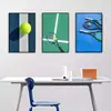 Pintura decorativa temática de tenis retro, estilo industrial, popular entre los influencers, adecuada para canchas deportivas, gimnasios interiores y áreas de descanso