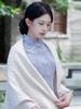 Chal para Cheongsam cárdigan exterior retro aire acondicionado artístico chal versátil tejido lana fina bufanda triangular chal con flecos