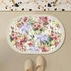 Alfombrilla Absorbente para Suelo de Baño Patrón Escandinavo Alfombrilla para Pies de Ducha Estilo Chino Flor Alfombrilla Antideslizante para Suelo de Baño Felpudo para Puerta de Inodoro