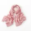 Cachemira 25 Primavera Nuevo Cuello Calentador de Cable de Color Sólido Elegante para Mujer Bufanda Larga de Punto Extendido Pesada Moda