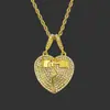 Directo de fábrica europeo y americano para hombre hip-hop colgante estéreo diamante imán medio corazón roto collar