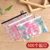 Bolsa con cierre autosellante, transparente, con diseño de corazón de niña, de PVC, para guardar artículos de aseo y archivadores.