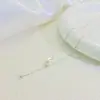 Caixa de Colar Estilo Agulha de Prata S925, Corrente de Elo Fino Ajustável Anti-Queda Lisa Sem Pingente, Corrente de Clavícula DIY, Corrente Universal para Enfiamento de Contas