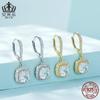 Efu Le Original Novo Coreano s925 Brincos de Prata Esterlina Brincos Brilliant Time com Brincos de Zircão 520