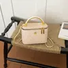 2026 Bolsa de Mão com Corrente Texturizada Tecida de Luxo, Grande Capacidade, Transversal, Ombro, Caixinha, Bolsa Quadrada Pequena para Mulheres