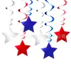 Decoraciones Colgantes Espirales de Estrella de Cinco Puntas Temática Patriótica para Fiesta del Día de la Independencia Serpentinas de Estrella Arreglos Giratorios Colgantes Decoraciones Colgantes
