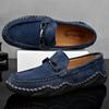 Primavera y verano 2024 nuevos zapatos de frijol cosidos a mano de talla grande transfronterizos para exteriores, ocio, pies perezosos, para conducir, zapatos de hombre