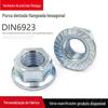 Flange de DIN6923 de zinco azul e branco de aço carbono direto da fábrica dentada com porca de flange antiderrapante de dente
