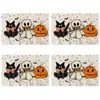 Nuevo camino de mesa Halloween Amazon TEMU, camino de mesa estilo americano, mantel largo de lino, específicamente para mesas de té