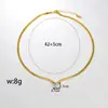 L24 Moda Europea y Americana Diseño Simple Gota de Agua Circonita Acero Inoxidable Cadena Hueso de Serpiente Joyería Horno Galvanoplastia al Vacío Oro