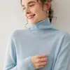 Suéter de Cachemira Sin Costuras y Amigable con la Piel con Cuello Alto Apilado, Suéter Pulóver Ajustado para Mujer, Cálido Suéter de Punto Interior para Otoño e Invierno
