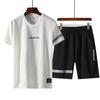 Conjunto de Camiseta de Manga Curta com Gola Redonda Masculino Transfronteiriço para Adolescentes, Bonito Casual Moderno de Marca Solto para Esportes Viagem