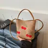 Bolsa de Mano Cruzada al Hombro con Estampado de Cerezas Nueva Primavera 2026 Bolso Cubo Cruzado de Mano Bolsa para Mujer