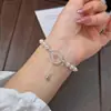 Colar S925 Prata Esterlina Novo Estilo Chinês Flocos de Prata Fivela Ping An para Mulheres Exquisiteiro Estilo Chinês Nicho Pérola Imitação Toque de Luxo Corrente para Clavícula