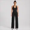 Conjunto de Regata Yoga com Decote V Cruzado e Alça no Pescoço com Bojos Removíveis, Regata Esportiva com Lindo Design nas Costas, Conjunto Casual Fitness Yoga