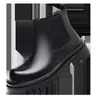 Botas de couro Chelsea para homens, sapatos de cano alto, botas slip-on da moda para a primavera, botas Martin masculinas, vestuário de trabalho, botas de neve estilo britânico