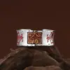 Rey Ciervo Dorado Plata S925 Estilo Vintage Amuleto Protector Cinabrio Dorado Maestro Celestial Anillo Abierto Ancho Joyería para Hombres