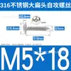 Tornillos Autorroscantes de Acero Inoxidable 316 de Cabeza Plana Grande, Cabeza Redonda, Ta Estándar de Guangdong, Tornillos para Madera de Cruz, Tornillos Autorroscantes de Cabeza de Paraguas