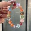 Pulsera de Cristal Natural Dianrun Jewelry Serie Color Dopamina, Pulsera de Múltiples Gemas Moderna y Única
