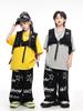 Ropa de Moda Infantil Hip-Hop para Niños y Niñas Hiphop Cool Marca de Moda Hip-Hop Chaleco Traje de Rendimiento Urbano Frito de Tres Piezas