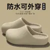 Pantuflas de Algodón de Invierno para Hombre Impermeables para Exteriores Gruesas Modernas para Pareja Zapatillas de Casa con Talón Abierto Zapatos de Algodón Cálidos de Felpa