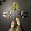 Nuevas Chanclas de Moda Populares para el Verano 2025 con Pedrería, Tacón Bajo, Cuadradas, Sexy y Modernas para Mujer