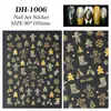 Adesivos de Unha de Natal com Glitter Dourado Adesivos Planos Boneco de Neve Natalino DIY Acessórios para Nail Art Estilo Dh