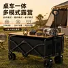 Carrito de Camping Eléctrico Todoterreno Tipo Freno B de 8 pulgadas, Carrito Pequeño de Empuje para Montar Puestos, Puede Agregar una Mesa y un Parasol, Carrito Plegable de Arrastre Manual