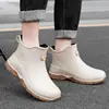 Botas de Lluvia Cortas de Moda Transfronterizas para Hombre, Zapatos Impermeables Versátiles de Estilo Japonés para Pesca al Aire Libre, Zapatos de Goma Antideslizantes para Cocina para Hombre