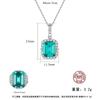 Colar feminino de alta qualidade em prata 925 com esmeralda sintética, corrente para clavícula feminina, design elegante europeu e americano, joia retrô
