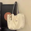Bolso Tote Rayado de Doble Cara Estilo Ins Coreano para Mujer, Gran Capacidad, Moderno, Artístico, Casual, Versátil, Bolso de Hombro para Ropa de Trabajo