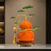 Nuevos Adornos de Pino Verde y Calabaza de Lujo Estilo Chino, Decoraciones de Lujo Ligero para Sala de Estar, Vestíbulo, Oficina y Regalos