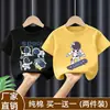 Camiseta de Manga Corta de Algodón Puro para Niños, Tallas Mediana y Grande, Nuevo Estilo Verano 2026, Top Elegante con Estampado de Dibujos Animados